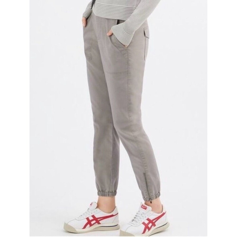 CAbi 4697 Compass Pant Grey Taupe Size 6 Zip Ankle Jogger Capsule Minimalist M